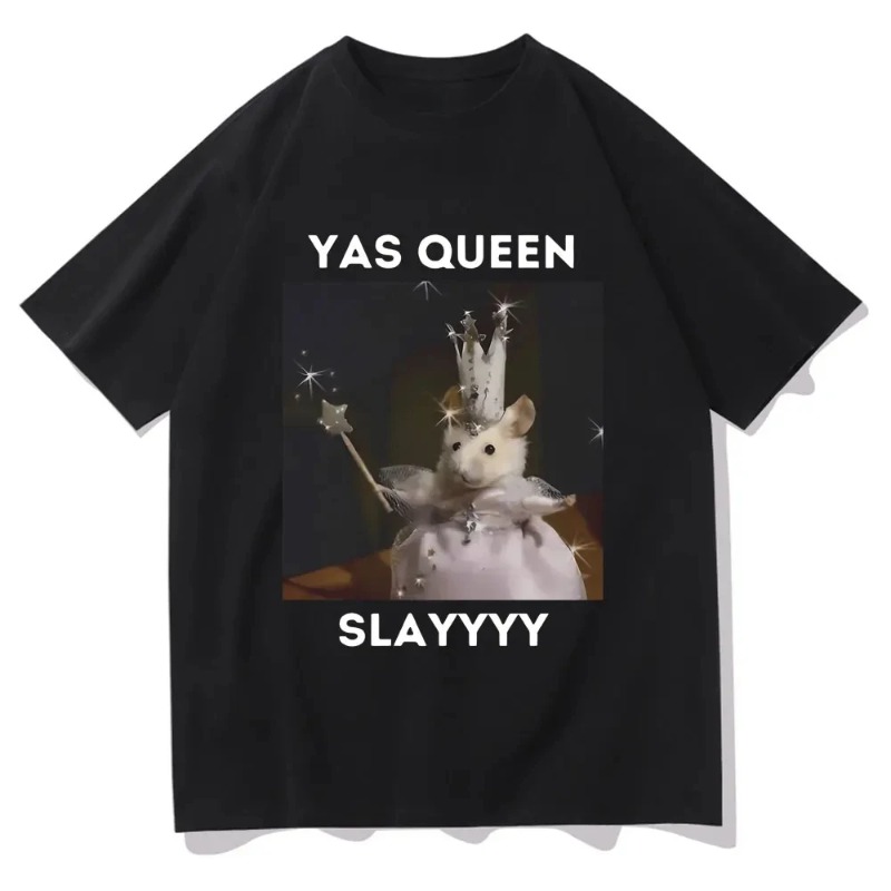 Queen Street Fashion - Camiseta divertida Sad Hamster Yas Queen