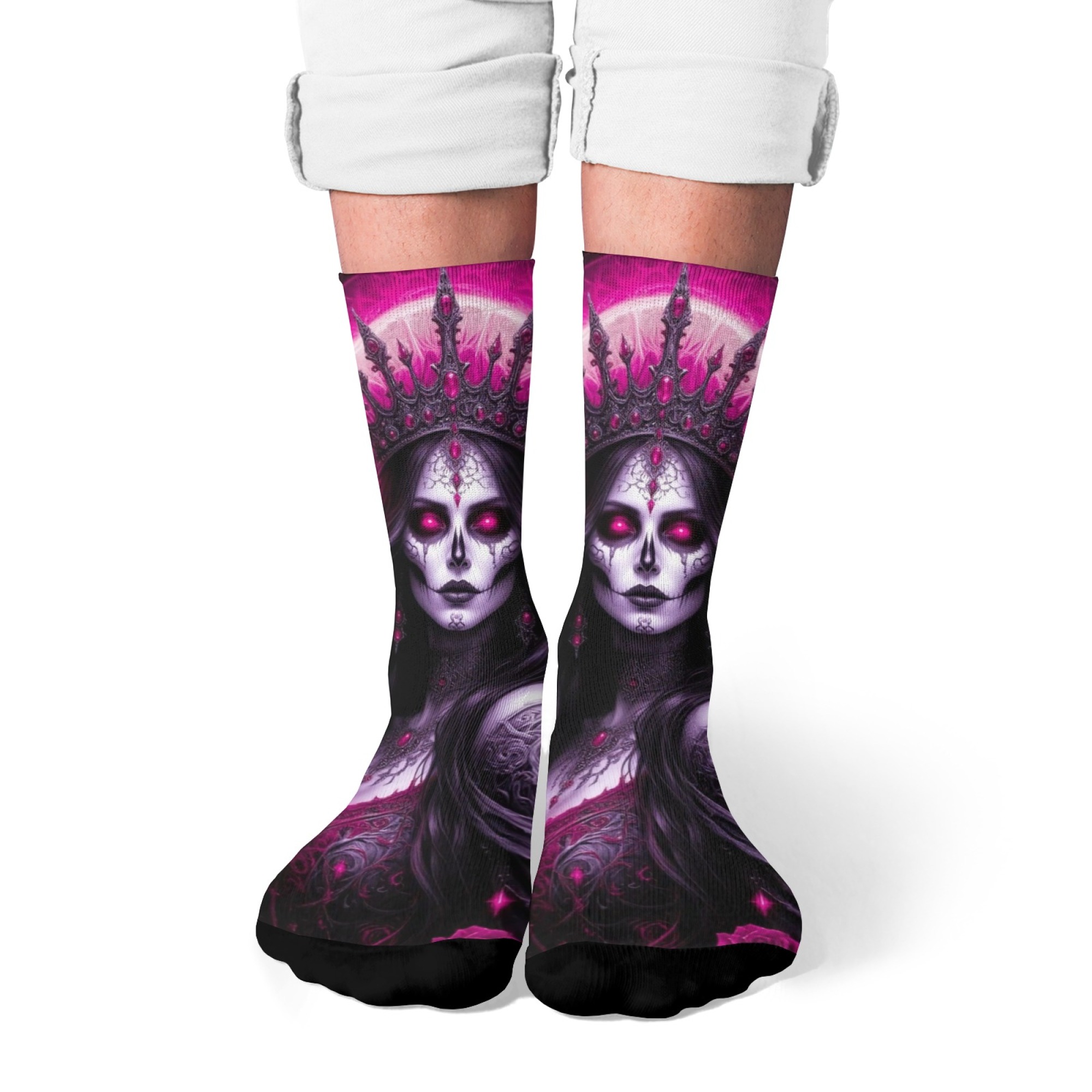Queen Street Fashion - Calcetines de arte gótico oscuro Death