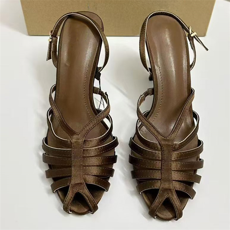 Street Fashion Shoes - Sandalias de tacón alto fino con