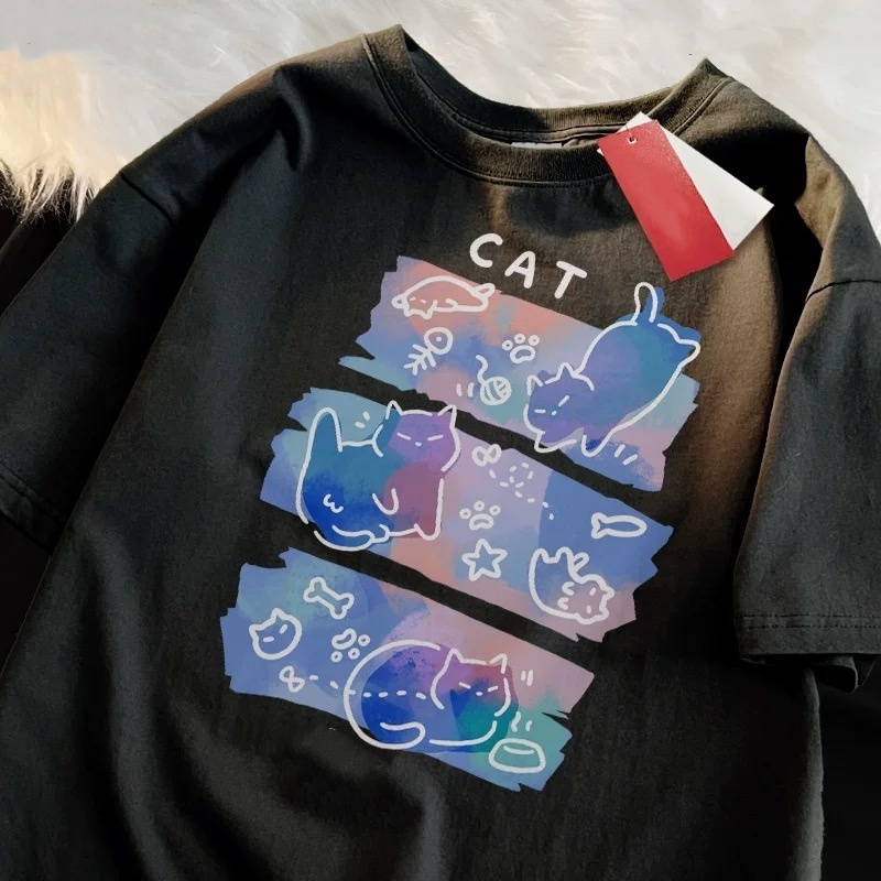 Street Fashion Japan 2025 - ZAZOMDE Camiseta de algodón grueso de