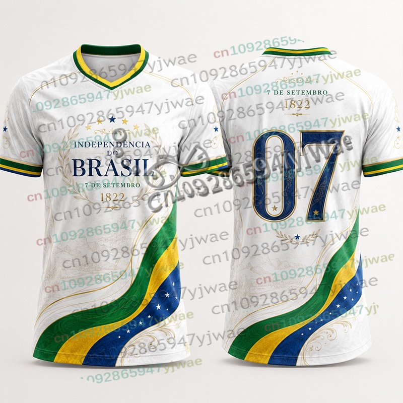 Street Fashion Brazil - Camiseta de Fútbol Patriótica del Día