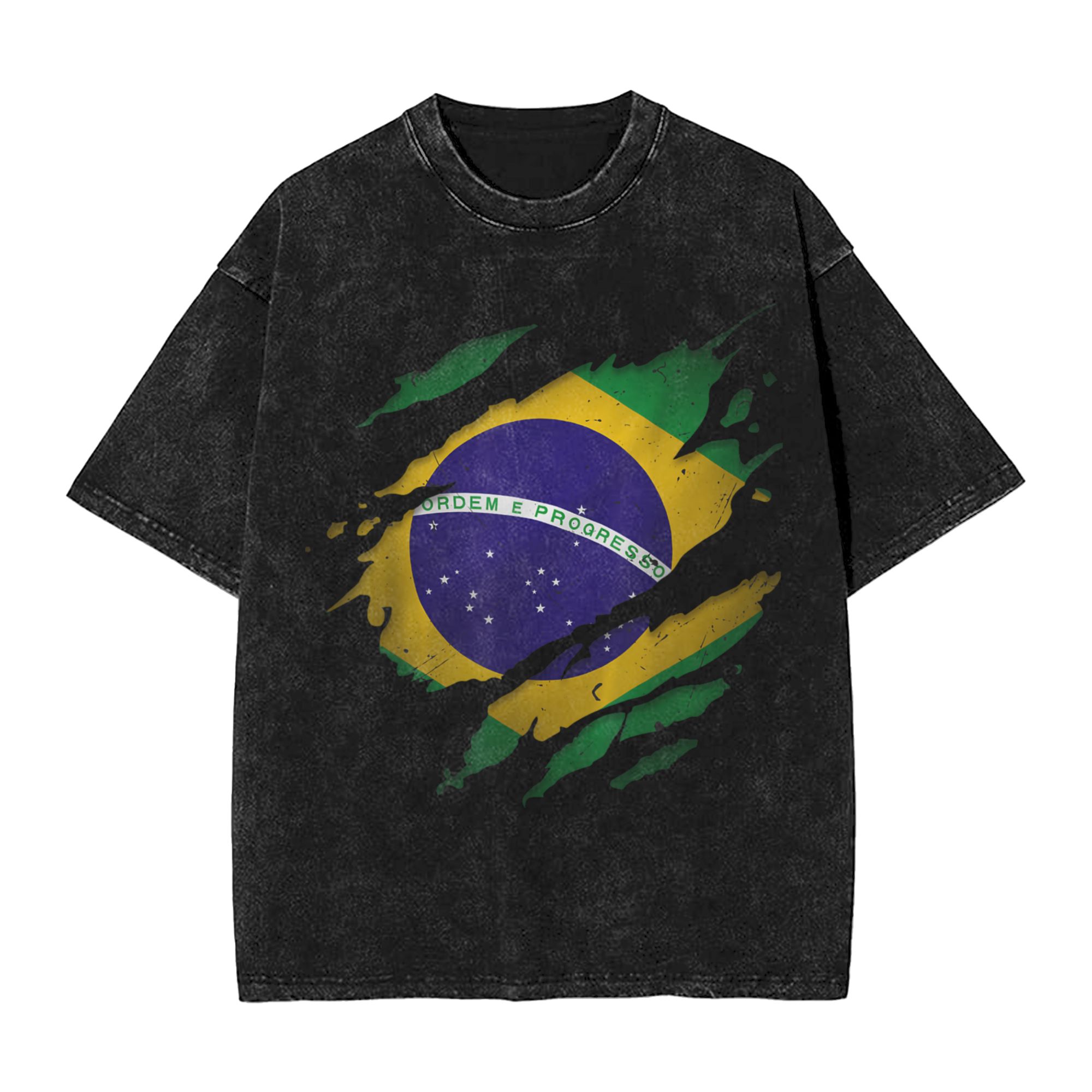 Street Fashion Brazil - Camiseta con Estampado de la Bandera
