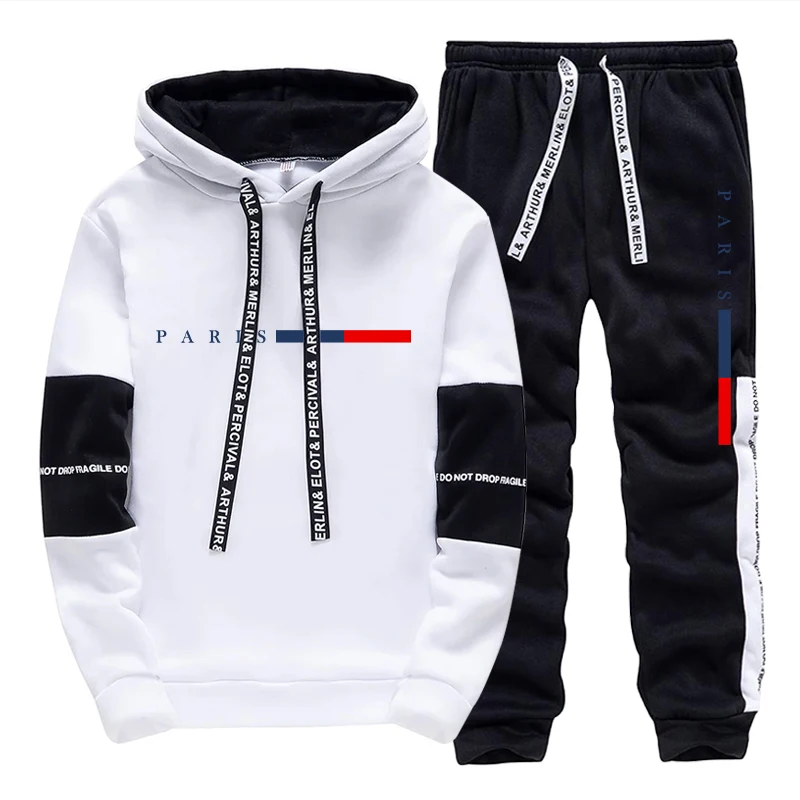Street Fashion Style - Conjunto para Hombre/Sudadera con Capucha/Pantalones, Moda