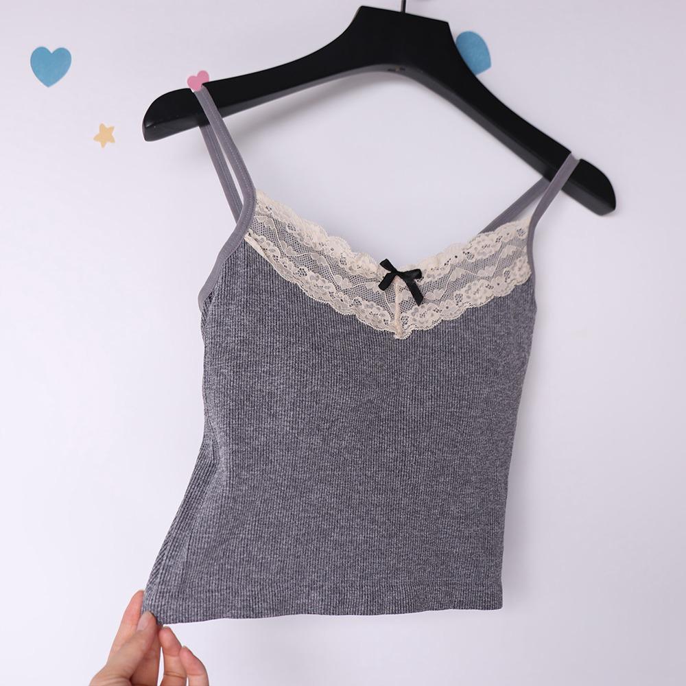 Camisola de Encaje con Lazo y  - Street Fashion Photographers reseña y precio