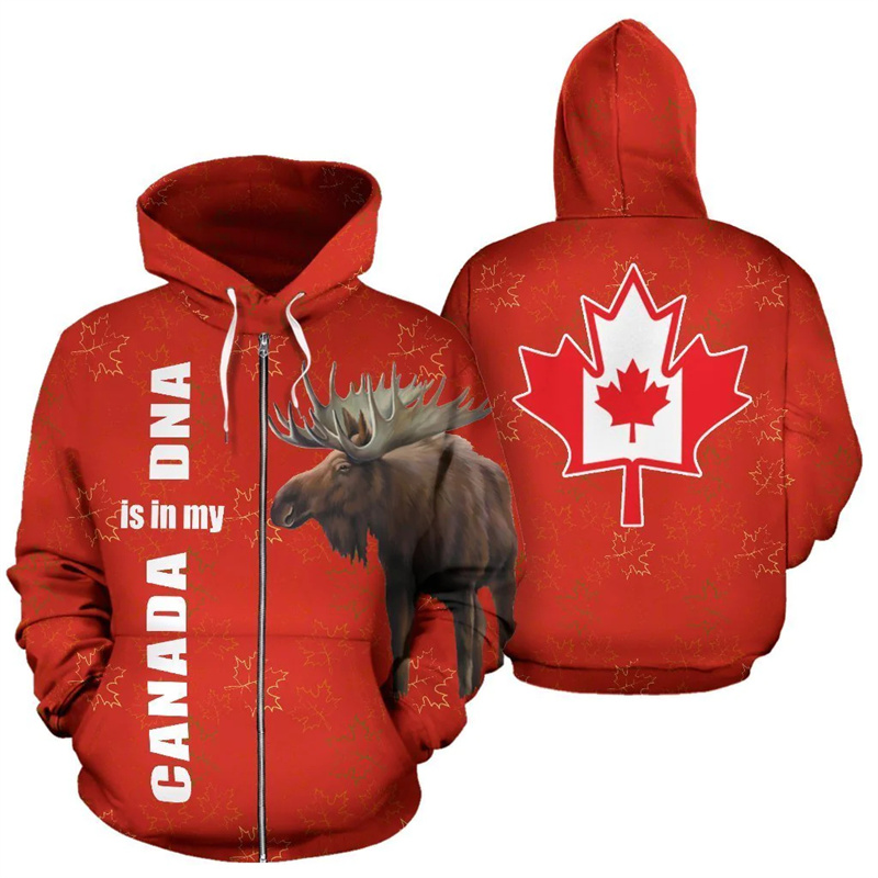 Sudadera con Capucha de Alce d - Street Fashion Canada reseña y precio