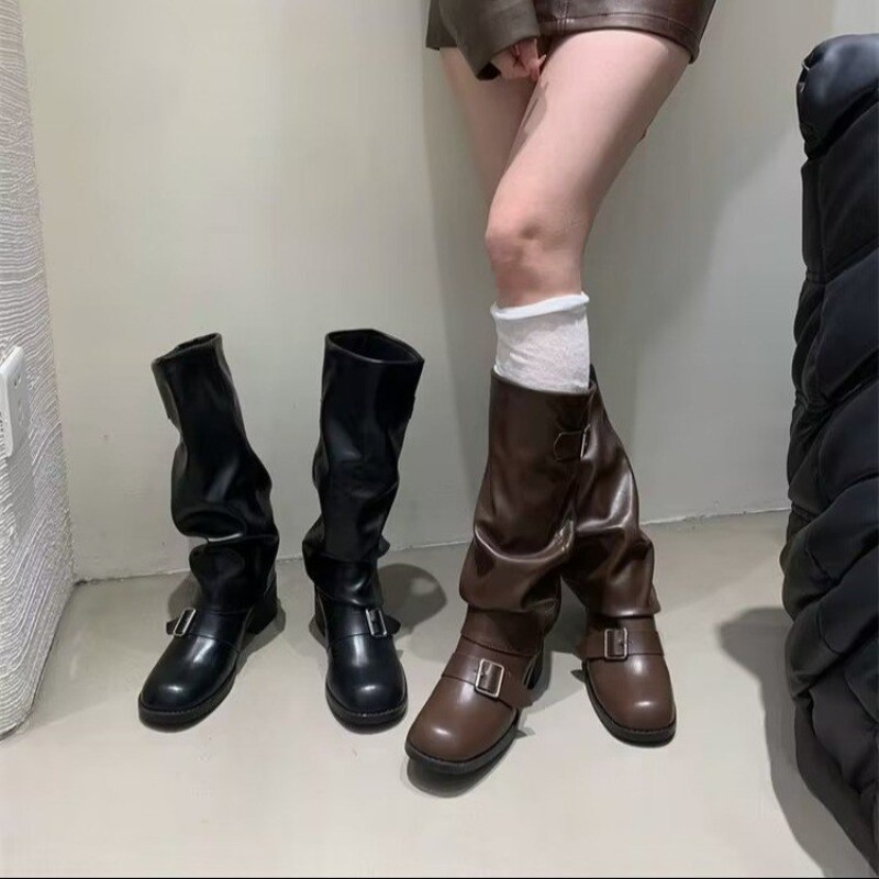 2025Botas de mujer hasta la ro - Street Fashion Winter 2025 reseña y precio