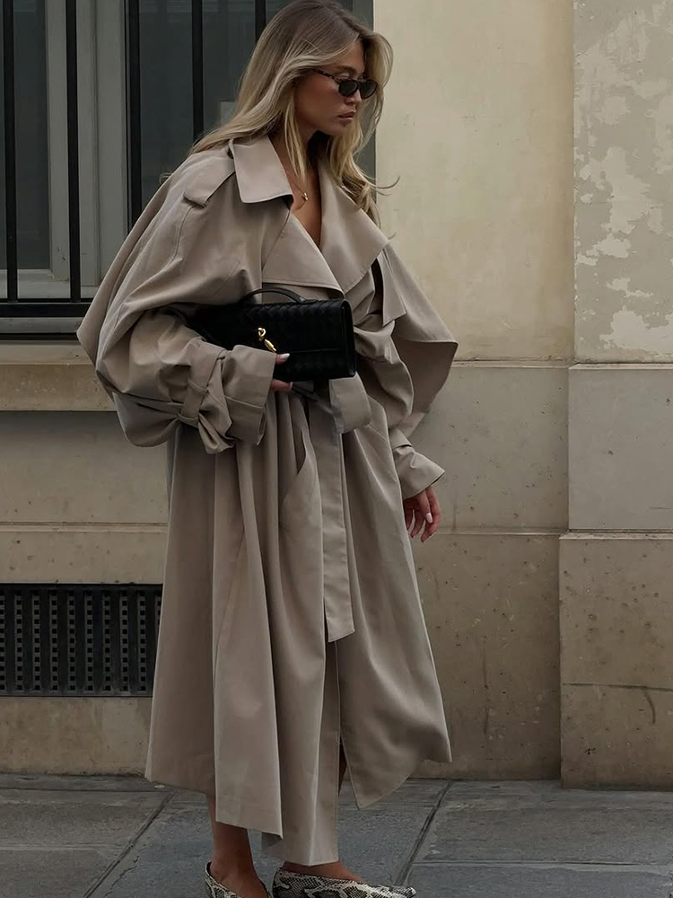 Gabardina con solapa lisa para - Street Fashion Winter 2025 reseña y precio